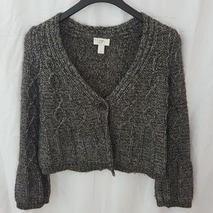 AT LOFT Cropped Sweater Cardigan Shimmer